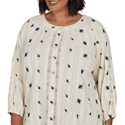 Plus Size Ruby Rd. English Countryside Button Front Floral Blouse
