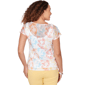 Womens Hearts of Palm Fun in the Sun Cap Sleeve Eyelet Blouse - image 2