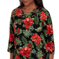 Womens Alfred Dunner Classics 3/4 Sleeve Poinsettia Blouse - image 5