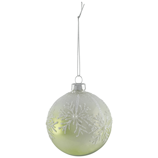 Northlight 4ct. Snowflakes Shiny Glass Ball Christmas Ornaments