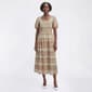 Womens Vivid Aura Puff Sleeve Square Neck Floral Midi Dress - image 1