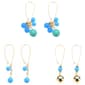 Ashley Cooper(tm) Gold-Tone Blue Beaded Wire Trio Earring Set - image 1