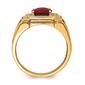 Mens Pure Fire 14kt. Yellow Gold Lab Grown Diamond Ruby Ring - image 5