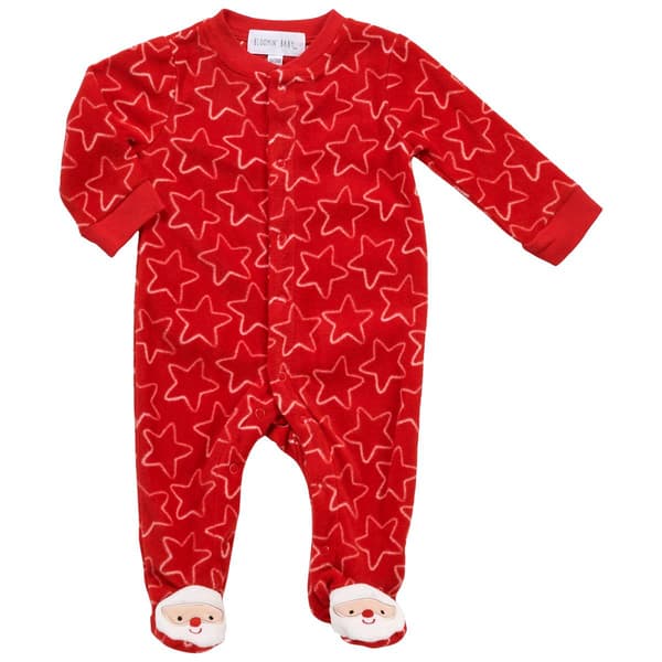 Baby Unisex &#40;NB-9M&#41; Bloomin Baby Santa Star Fleece Footie - image 