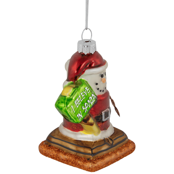 Northlight "I Believe In Santa" Smore Glass Christmas Ornament