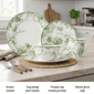 222 Fifth Adelaide Moss 16pc. Porcelain Dinnerware Set Green - image 3