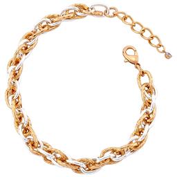 Design Collection 7.5in. Polished-Rope Link Two Tone Bracelet