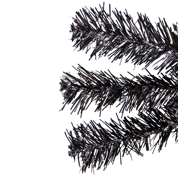 Northlight 3ft. Artificial Black Tinsel Halloween Tree