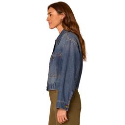 Womens Democracy Long Sleeve Crop Denim Jacket