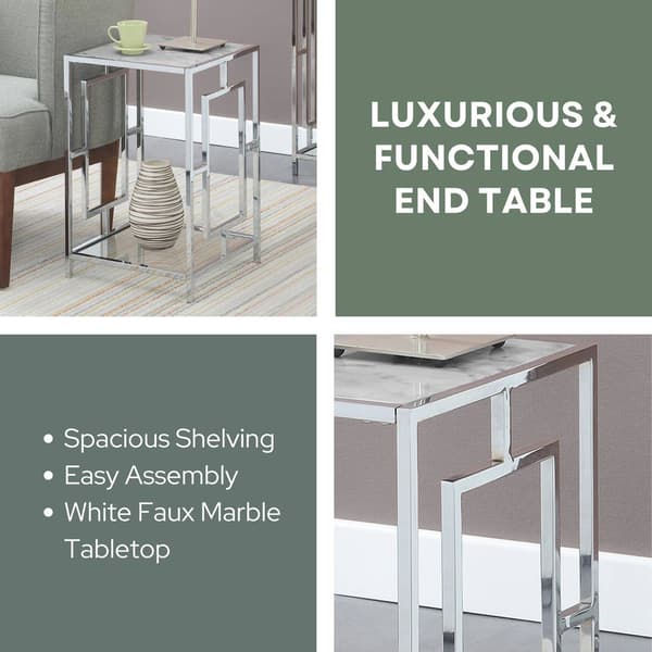 Convenience Concepts Town Square Chrome End Table