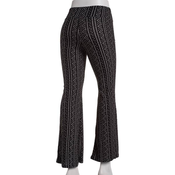 Juniors Derek Heart High Rise Dotted Stripes Flare Leggings
