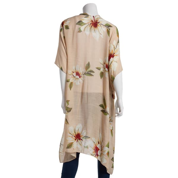 Womens Modena Allover Bold Floral Kimono-Cream/Multi