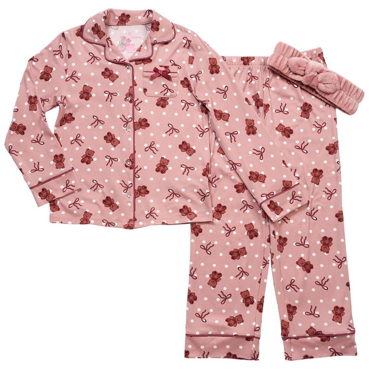 Girls (4-6x) Betsey Johnson 3pc. Bears/Bows/Dots Pajama Set