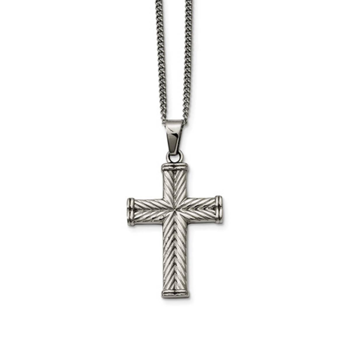 Mens Gentlemens Classics™ Textured Steel Fancy Cross...