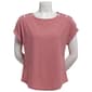 Womens Love Scarlett Short Sleeve Pearl Shoulder Cutout Blouse - image 1