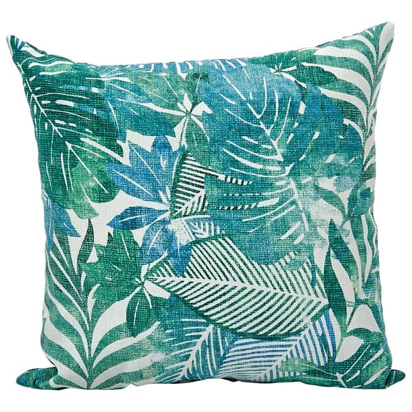 Jordan Manufacturing Leaves Pillow - Blue/Green - image 