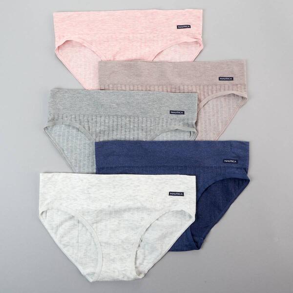 Womens Nautica 5pk. Seamless Ribbed Hipster Panties NT7405-5PKE - image 
