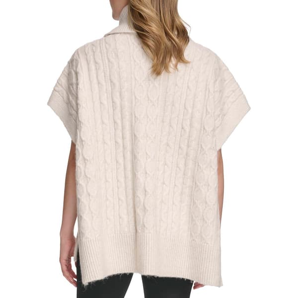 Womens Calvin Klein Cable Poncho Cowl Neck Sweater