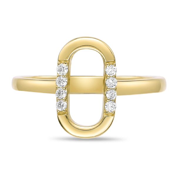 Brilliant Grown 18kt. Gold-Plated Lab-Grown Diamond Oval Ring