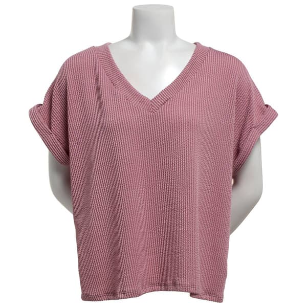 Womens Lexington Ave Solid Cozy Rib Dolman Sleeve Tee