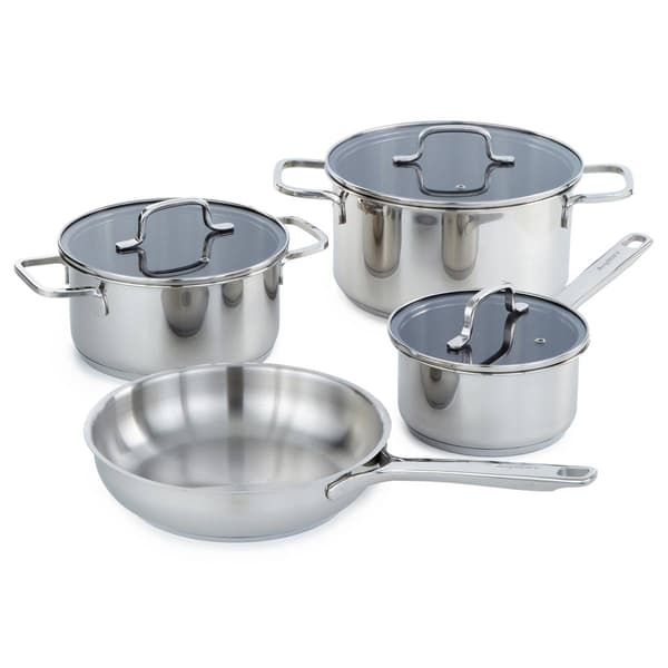 BergHOFF Helix 7pc. Stainless Steel Cookware Set w/ Glass Lid