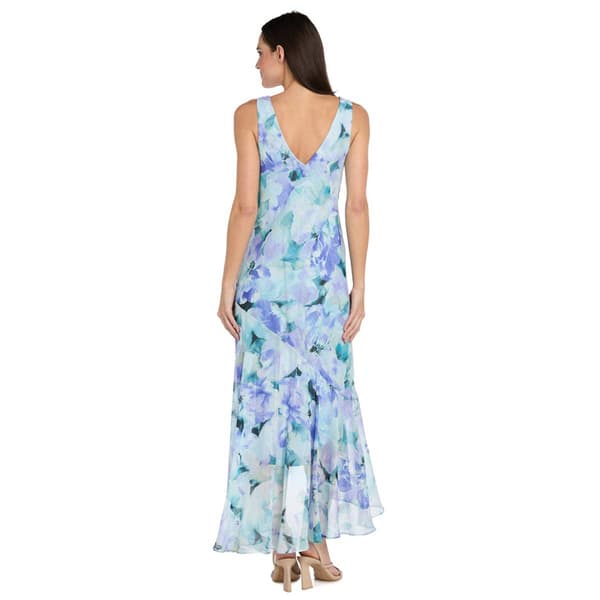Womens R&M Richards 3/4 Sleeve Chiffon Floral Hi Low Jacket Dress