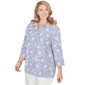 Plus Size Alfred Dunner Classics 3/4 Sleeve Pinstripe Blouse - image 3