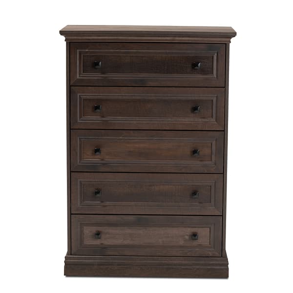 Baxton Studio Nolan 5 Drawer Wood Chest