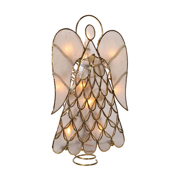 Kurt S. Adler 10 Light Capiz Angel Tree Topper - image 