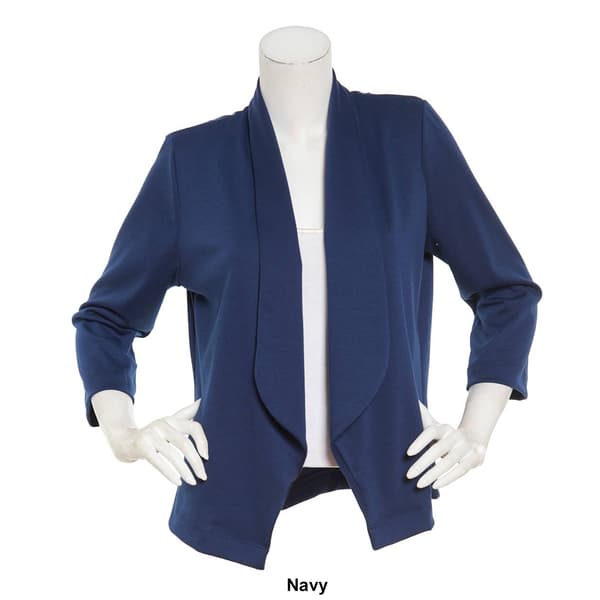 Womens NY Collection Solid 3/4 Sleeve Pointe Blazer