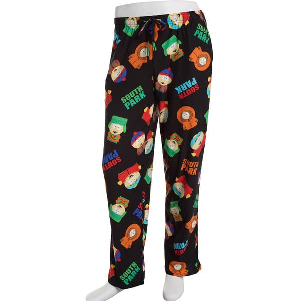 Mens South Park Logo Pajama Pants - Black