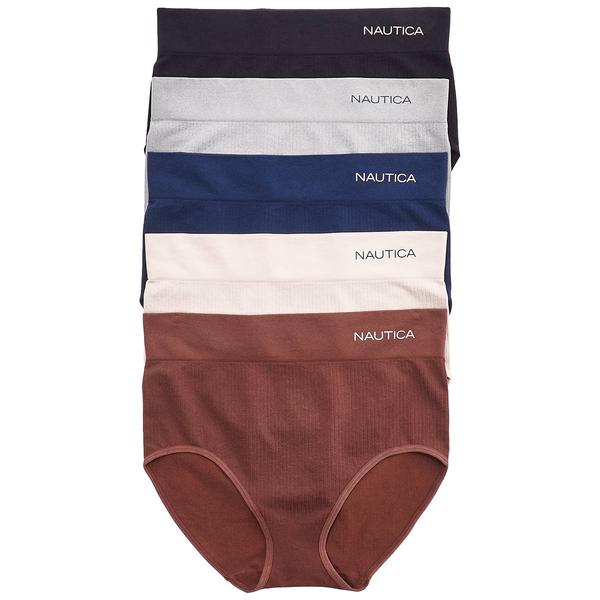 Plus Size Nautica 5pK Seamless Ribbed Briefs Panties-NT9948-5PKBQ