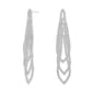 Roman Silver-Tone Crystal Cup Chain Triple Teardrop Earrings - image 1