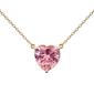 Gold Plated Pink Cubic Zirconia Heart Necklace - image 1