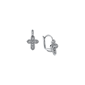 Symbols of Faith Silver-Tone Crystal Cross Leverback Earrings - image 1