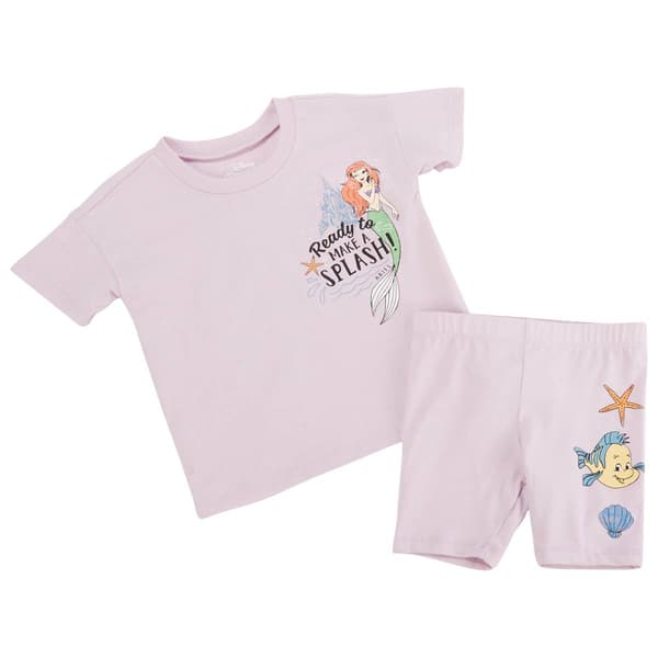 Toddler Girl Disney&#40;R&#41; Little Mermaid Tee & Bike Shorts Set - image 