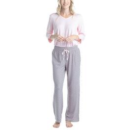 Plus Size Hanes&#40;R&#41; Bedtime Biscotti Striped Pajama Set