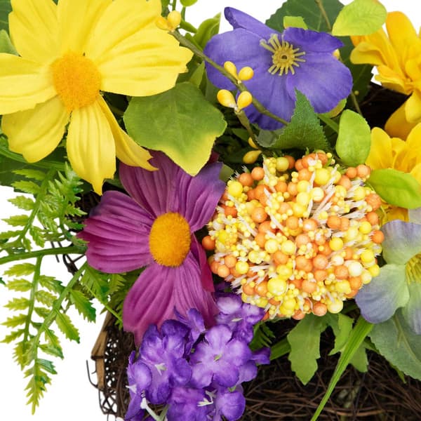 Northlight Seasonal Mixed Wildflowers Spring Basket Wall Décor