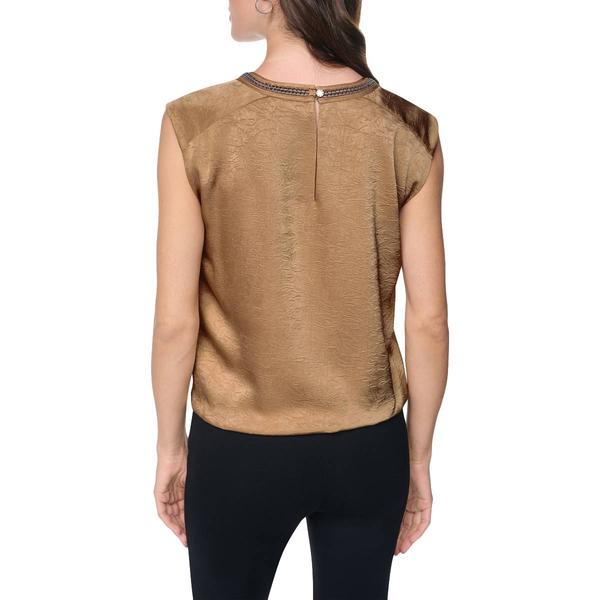 Womens DKNY Cap Sleeve Blouse with Chain Detail