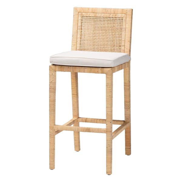 bali & pari Sofia Bohemian Natural Rattan Bar Stool