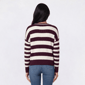 Juniors Heart N Crush Cuddle V-Neck Stripe Cable Sweater - image 2