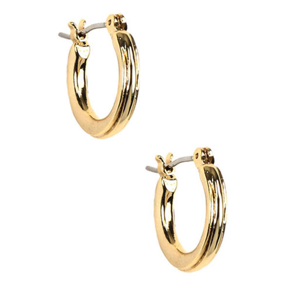 Napier Small Gold Tone Hoop Earrings - image 