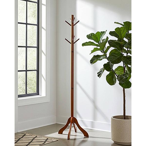 Casual Contemporary Living Solid Acacia Hall Tree Coat Rack