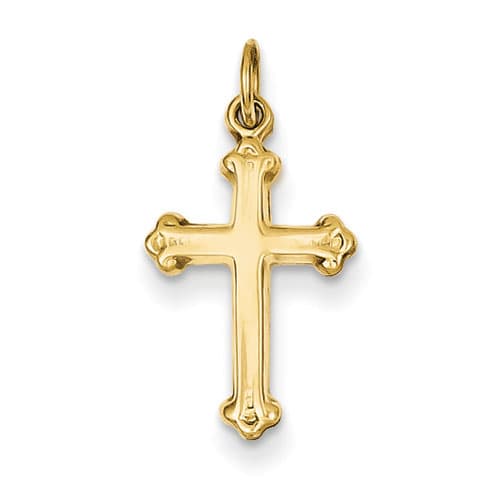 Unisex Gold Classics&#40;tm&#41; 14kt. Yellow Gold Cross Charm Pendant - image 