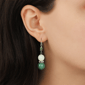 1928 Mother of Pearl and Aventurine Drop Earrings - image 2