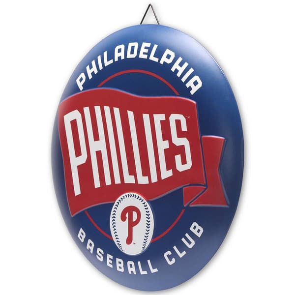 Open Road Phillies Embossed Metal Round Club Sign