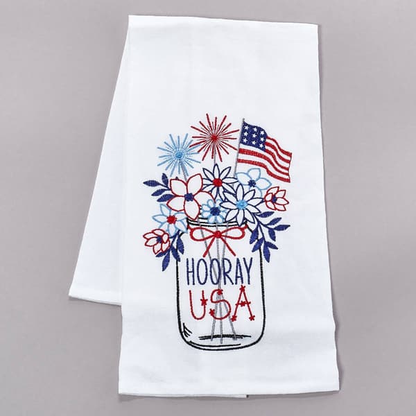 Hooray Usa Flowers  Flour Sack Kitchen Towel - image 