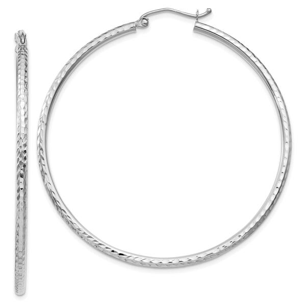 Gold Classics&#40;tm&#41; 14kt. White Gold 50mm Tube Hoop Earrings - image 
