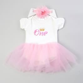 Baby Girl &#40;12-24M&#41; so'dorable 1st Birthday Tutu Onesie & Headwrap