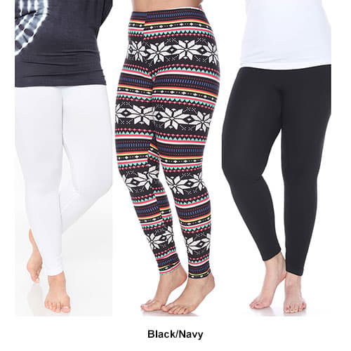 Plus Size White Mark 3pk. Leggings